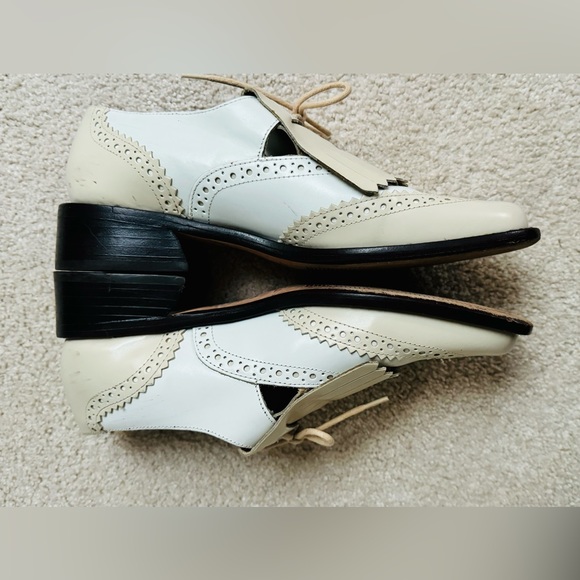 VINTAGE KENNETH COLE WOMEN'S OXFORD BROGUES MENSWEAR TASSLE LACE UP SHOES 1980s - Picture 6 of 11